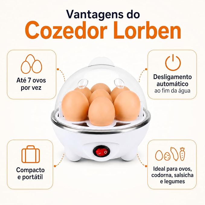 Cozedor de Ovos Elétrico Lorben Favoritoz