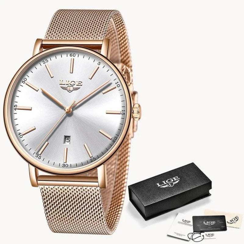 Relógio Feminino Luxury Hot LIGE - Favoritoz