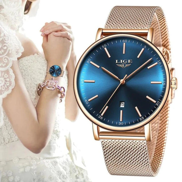 Relógio Feminino Luxury Hot LIGE - Favoritoz