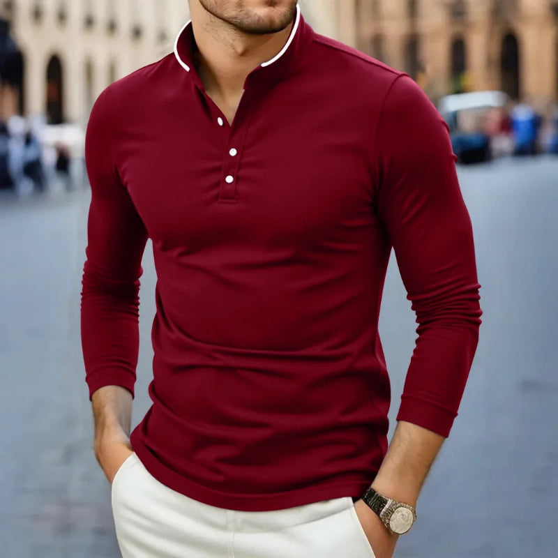 Camisa Manga Longa e Gola Padre Slim Urban