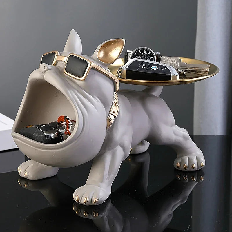 Enfeite Decorativo para Armazenamento de Objetos Bulldog Fofinho