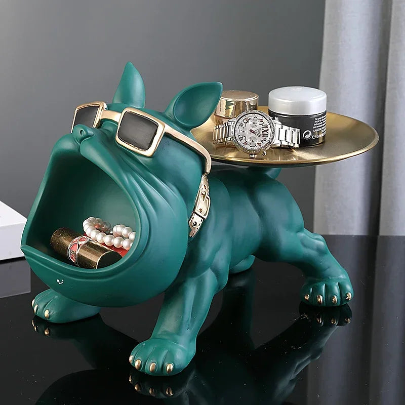 Enfeite Decorativo para Armazenamento de Objetos Bulldog Fofinho
